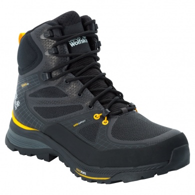 Jack Wolfskin Hiking Shoes Force Trekker Texapore MID black/yellow Men